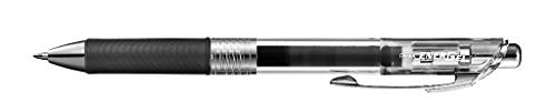 Pentel BL77TLE-AX Energel Pure żelowy długopis atramentowy z mechanizmem naciskowym, średnica kulki 0,7 mm = grubość linii 0,35 mm, do wielokrotnego napełniania, 12 sztuk, czarny