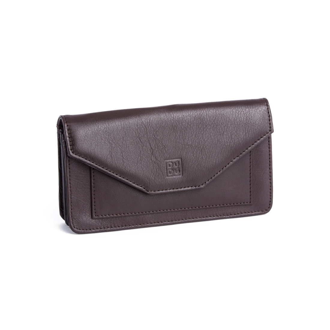 Panie Burro Skóra długa klapa-over Purse Multi Credit Card Wallet with Inner Zip pocket DUDU