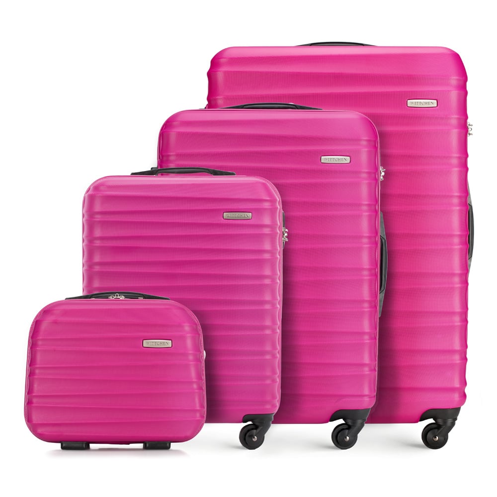 Komplet walizek z ABS-u z żebrowaniem