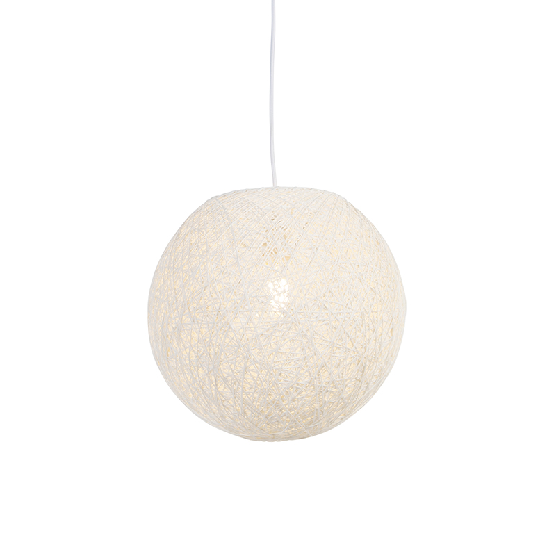 QAZQA Rustykalna lampa wisząca biała 35cm - Corda