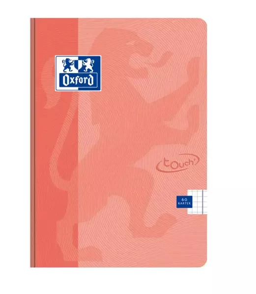 Brulion A5/60K kratka Touch Pastel koralowy (5szt) - Oxford