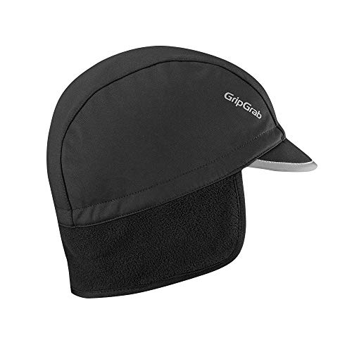 GripGrab GripGrab wiatroodporna, termiczna, zimowa czapka rowerowa z daszkiem, ciepła czapka do jazdy na rowerze czarny czarny M (57-60 cm) 5031
