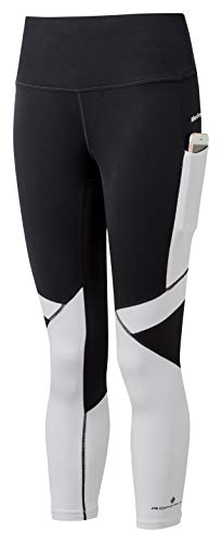 Ronhill Ronhill Damskie spodnie Tech Revive Crop Tight Czarny/jasny biały 16 RH-005182_RH-00681_16