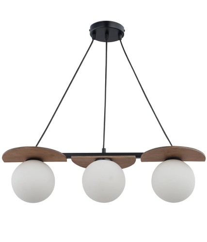 Sigma potrójny żyrandol z elementami drewna MIRROR 3 33299 regulowana lampa wisząca do do jadalni nad stół 33299
