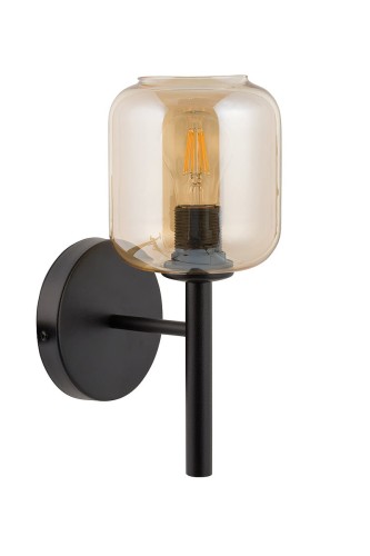 Sigma LAMPA ścienna GLOSS 32255 loftowa OPRAWA szklany kinkiet czarny bursztynowy 32255