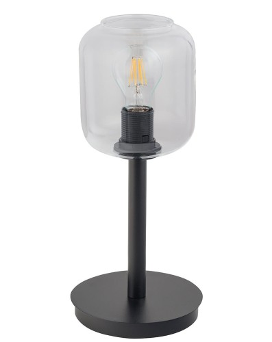 Sigma lampa stołowa z transparentnym kloszem GLOSS 50262 czarna lampka na komodę w stylu loft 50262