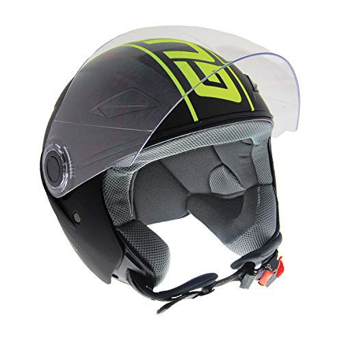 Guardian 0371 kask typu jet, Hi-Vis, czarny matowy, S