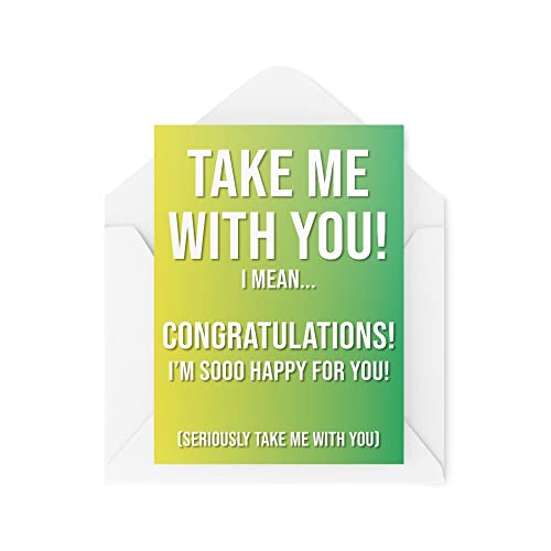 Tongue in Peach Zabawna praca karty zostawiające praca współpracownik zostawiający kartę Take Me with You Congratulations I'm So Happy for You Comedy humor żart banter, CBH362 TIP_CARD_CBH362