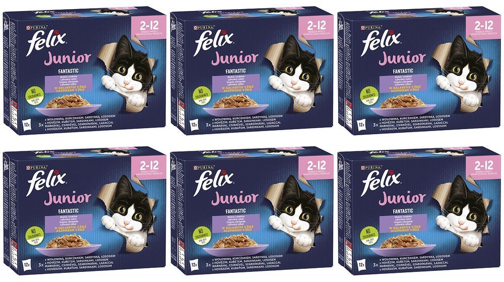 Purina Felix Fantastic Junior w galaretce 72x85g 50109-uniw