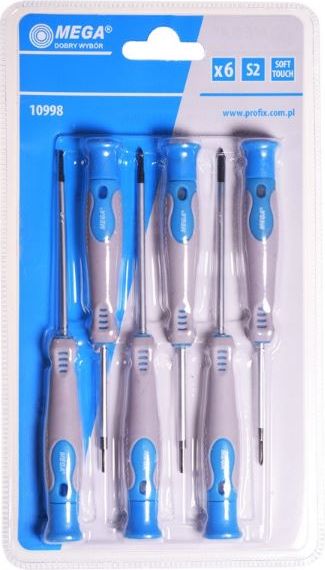 Zestaw wkrętaków precyzyjnych S2, Soft Touch, 6szt 10998