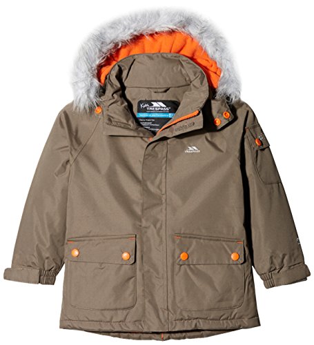 Trespass dziecięca kurtka holsey parka wodoodporny, brązowy, 3/4 MCJKRAM20004_PCN3/4