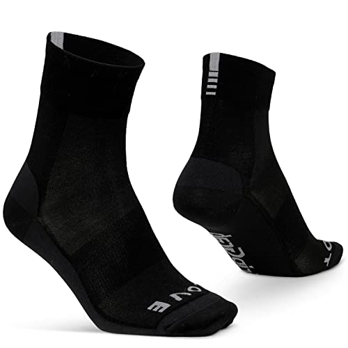 GripGrab GripGrab Merino Lightweight SL letnie skarpety rowerowe rajstopy z wysokiej jakości wełny merynosów dla kobiet i mężczyzn, czarne, M (41-44) 3015