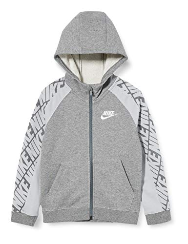 Nike chłopięca bluza B Nsw Ft Energy Fz czarny Carbon Heather/Lt Smoke Grey/(White) L