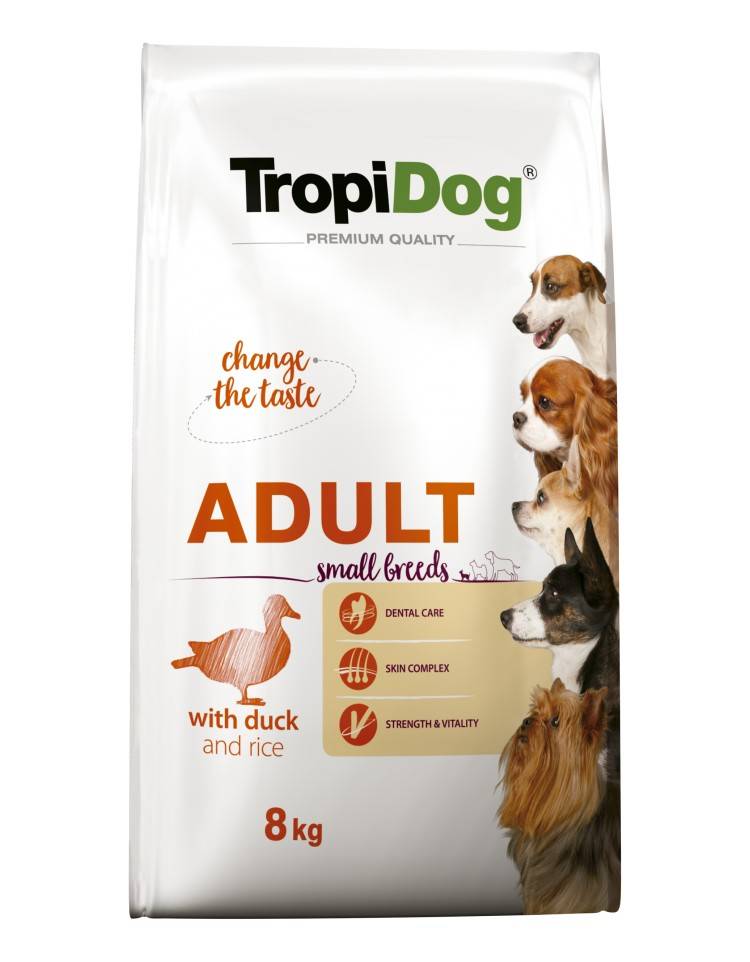 Tropidog Premium Adult Small Breeds Duck&Rice 8 kg