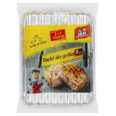 Jan Niezbędny TACKI DO GRILLA PROSTOKĄTNE MAŁE 3+1 SZTUK 8571015986