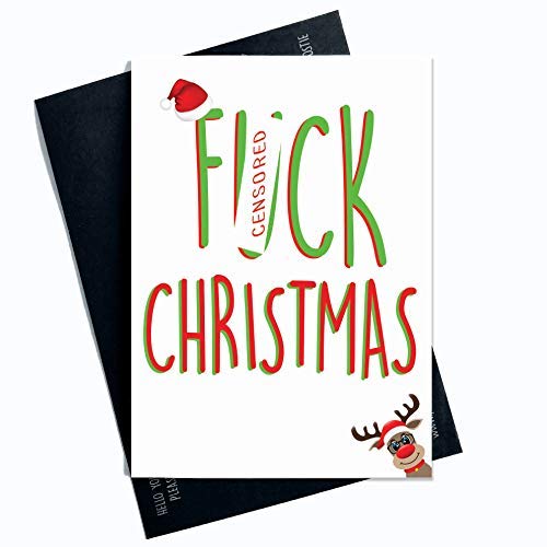 Peachy Antics Śmieszne kartki świąteczne F * ck Boże Narodzenie obraźliwe śmieszne niegrzeczne kartki święta mąż chłopak karta z życzeniami dojrzała PC360 WSD_PC360