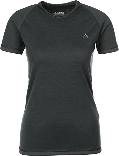 Schöffel Schöffel damski T-shirt 1/2 rękaw Merino Sport czarny Pirate Black X-L 11340