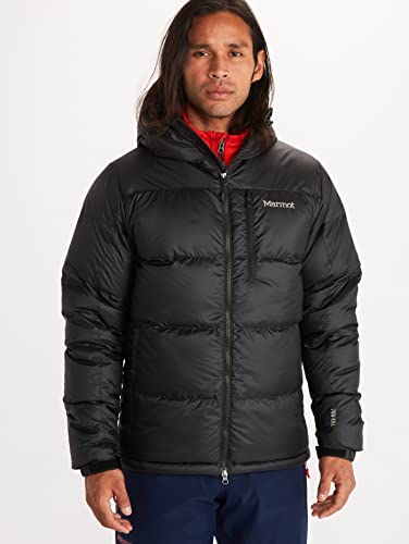 Marmot Guides Down Hoody męska kurtka puchowa, 700 Fill-Power, ciepła kurtka outdoorowa z kapturem, wodoodporna, wiatroszczelna, czarna, M 73060