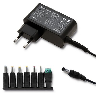 Qoltec Zasilacz uniwersalny sieciowy 30W | 7 wtyczek 51736