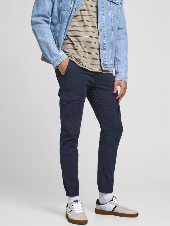 Jack&Jones Spodnie materiałowe Paul 12169582 Granatowy Tapered Fit