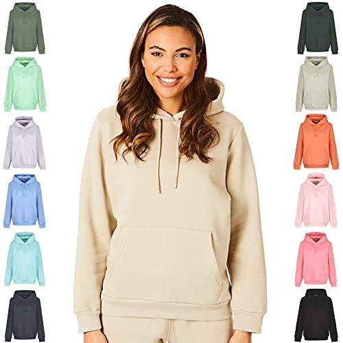 Light & Shade Light and Shade LSLSWT005 damska bluza z kapturem miękka w dotyku bluza z kapturem, piasek, XL LSLSWT005_SAND_XL