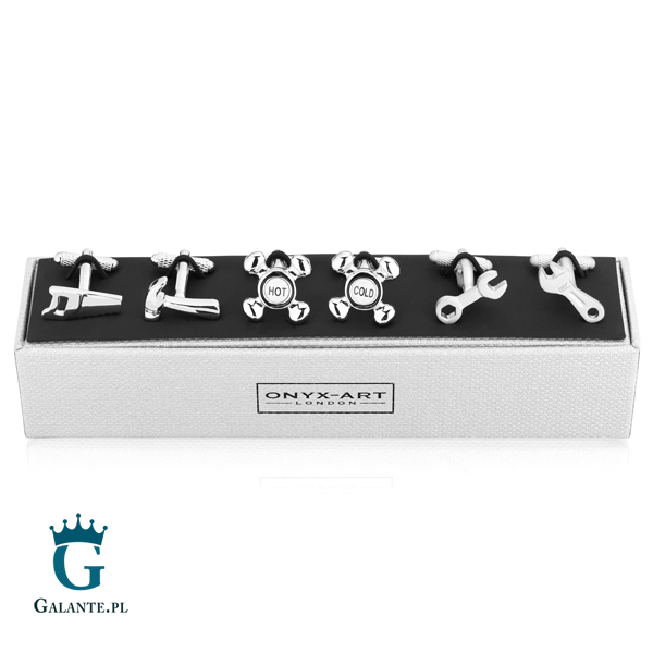 Onyx-Art Zestaw spinek do mankietów na prezent dla majsterkowicza CKS014/315