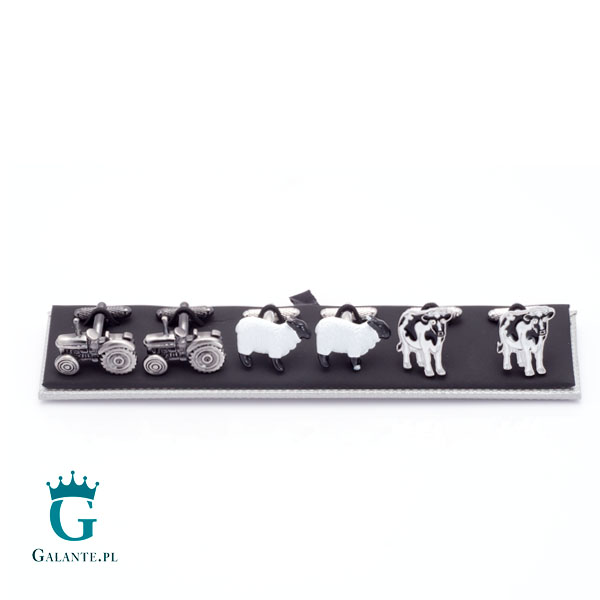 Onyx-Art Zestaw spinek do mankietów na prezent dla rolnika i farmera CKS022/349