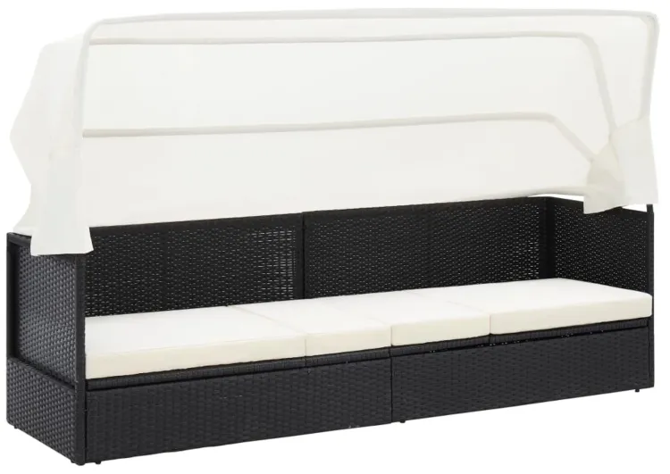 Czarna sofa ogrodowa z zadaszeniem W0-C45