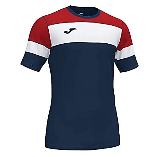 Joma T-shirt męski Crew Iv Equip M/C niebieski granatowy/czerwony XS 101538.336