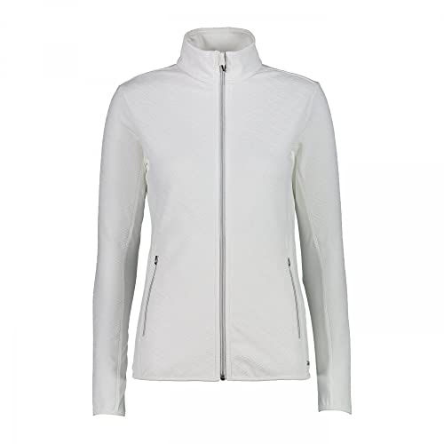 CMP Damska bluza z zamkiem błyskawicznym Pile Stretch Full Zip sweatshirt, Bianco, 48