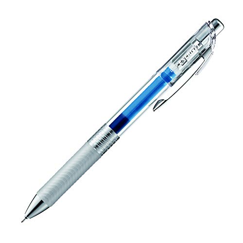 Pentel EnerGel Infree, przezroczysta beczka, chowany płynny długopis żelowy, cienka końcówka 0,5 mm, końcówka igłowa, niebieski atrament, pudełko 12 sztuk