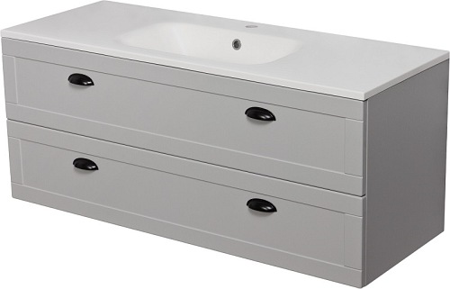 Szafka łazienkowa szara wisząca z umywalką 120/45 Grend 