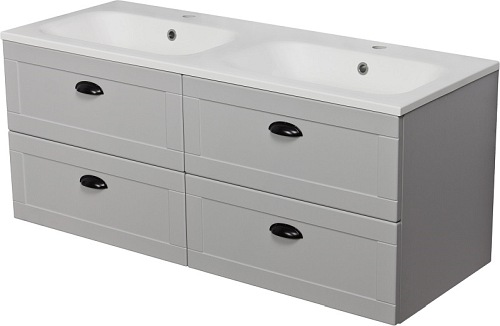 Szafka łazienkowa szara wisząca z umywalką 120/45/4 Grend 