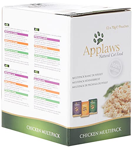 Applaws Katze, Huhn, Multipack, Nassfutter, Beutel, 12Er Pack (12 X 70 G)