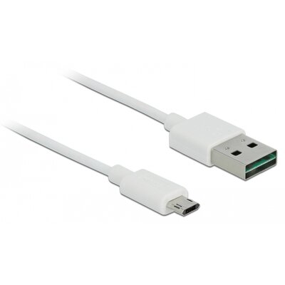 Delock Kabel Micro USB AM-BM DUAL EASY-USB 1m White 84807