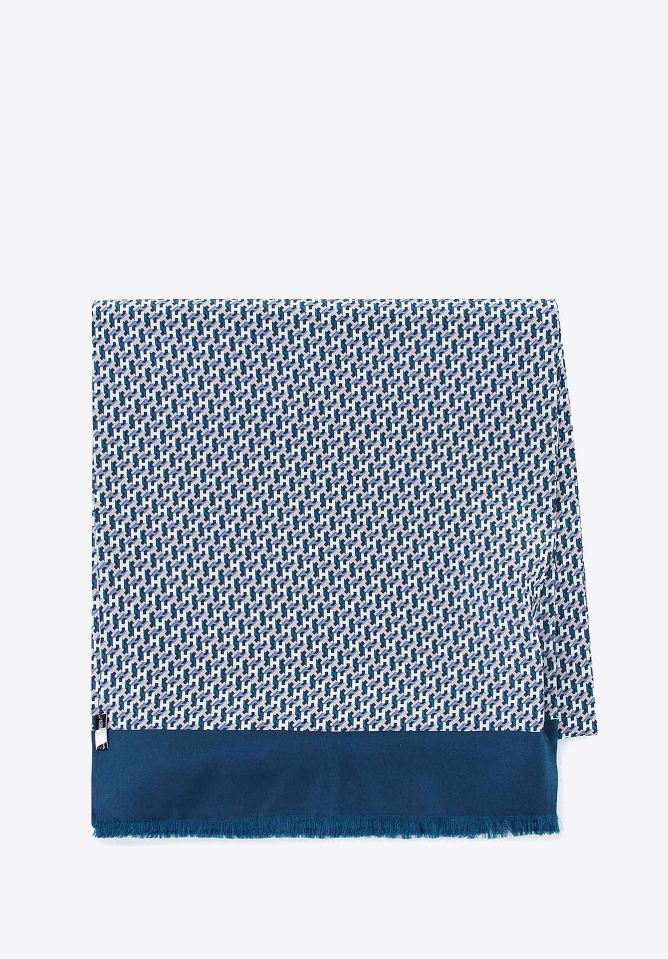 Męski szal z jedwabiu zielono-szary