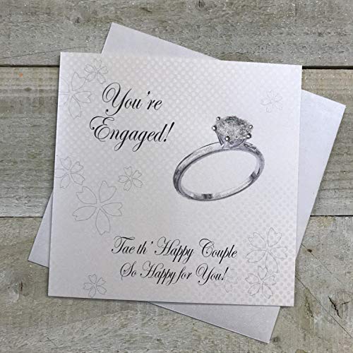 WHITE COTTON CARDS White Cotton Cards Happy Couple ręcznie wykonana szkocka karta zaręczynowa, PS11 PS11