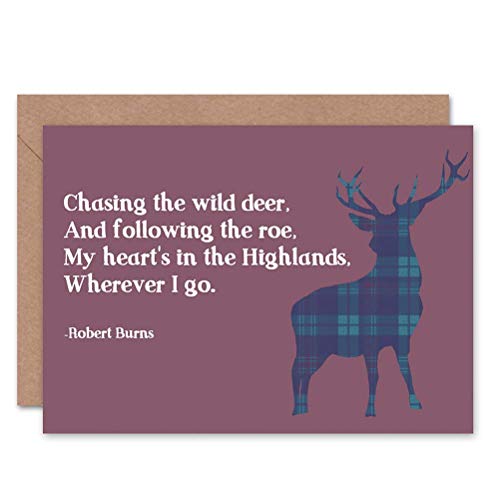 Wee Blue Coo Wee Blue Coo Cytat Robert BURNS POET HEART HIGHLANDS SKCOTLAND BLANK kartka z życzeniami CL105