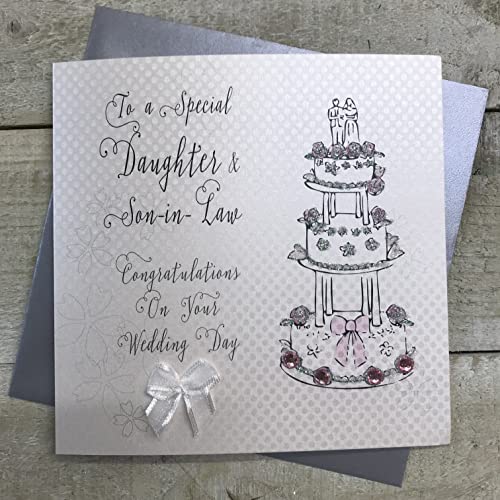 WHITE COTTON CARDS White Cotton Cards To A Special Daughter and Son-in-Law Gratulacje na Twój ślub, BD28 BD28