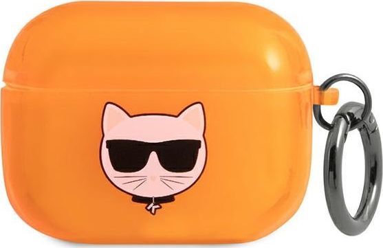 Karl Lagerfeld Etui ochronne KLAPUCHFO Choupette do AirPods Pro pomarańczowe