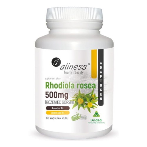 Aliness Ekstrakt z różeńca górskiego Rhadiola rosea 500 mg 100 kapsułek 5903242581274
