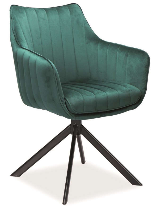 Krzesło obrotowe z podłokietnikami AZALIA VELVET zielony bluvel 78