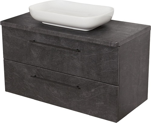 Szafka łazienkowa grafitowa wisząca z umywalką 80/48 Negra