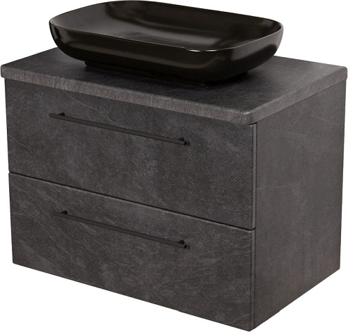 Szafka łazienkowa grafitowa wisząca z umywalką 80/48C Negra