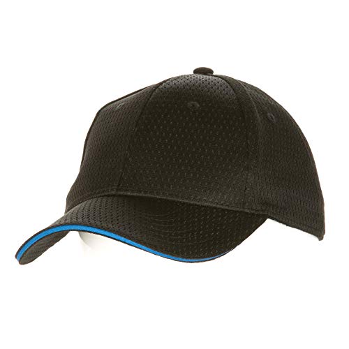Cool Chef Works Colour by Chef Works BCCT-BLU-0 fajna czapka baseballowa w kolorze czarnym z niebieskim szwem ozdobnym, rozmiar uniwersalny, wykonana z materiału Vent BCCT