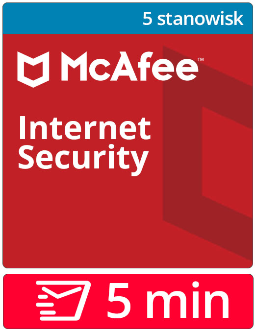 McAfee Internet Security 2026 (5 stanowisk, odnowienie na 12 miesięcy)