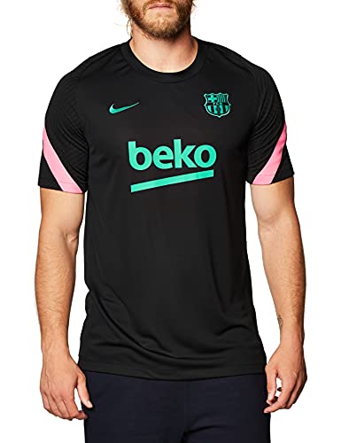 Nike Męska koszulka FCB M NK BRT STRK TOP SS CL, czarna/czarna/różowa wiązka/(nowa zielona) (pełna sponsor-3.), XL