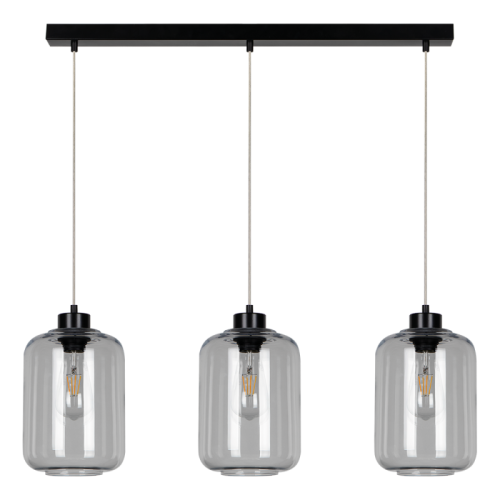 Britop Loftowa LAMPA wisząca TARRO 15890304 szklana OPRAWA skandynawski zwis przydymiony czarny