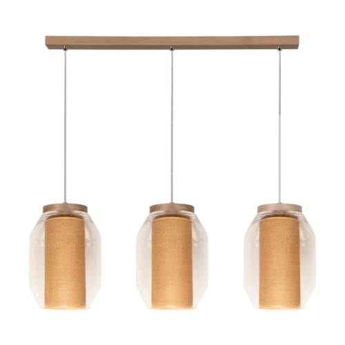 Britop LAMPA wisząca VASO JUTE 179110374 loftowa OPRAWA szklane słoiki zwis przezroczyste drewno przezroczysty drewno