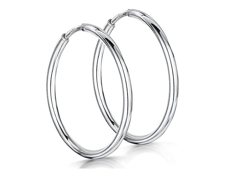 Eleganckie klasyczne srebrne kolczyki głądkie koła kółka 3cm srebro 925 PTRING20_30 PTRING20_30